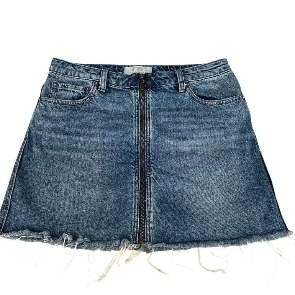 Free People We the Free Zip it Up denim Mini Skirt size 28